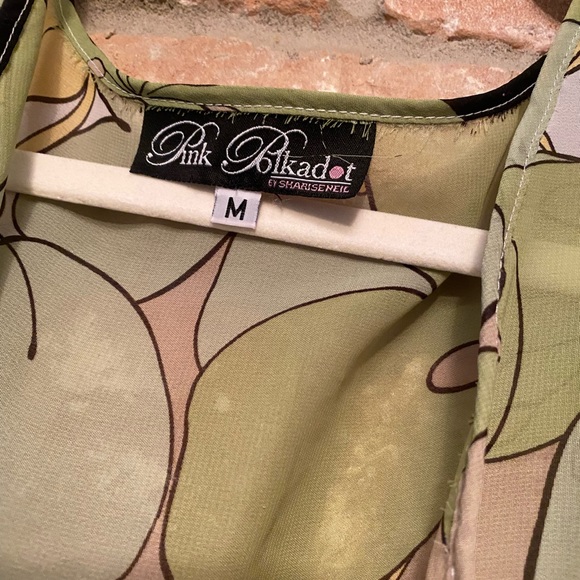 Floral Pink Polkadot Shear Top - Picture 3 of 3